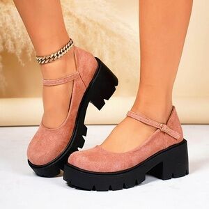 NWT Pink Platform Mary Jane Shoes Size 37